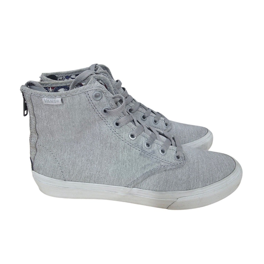 Vans Camden Sneakers Womens 8.5 Gray Canvas Hi Zip Skate Shoes Athleisure TB4R